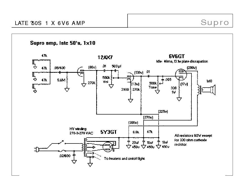 6v6 Guitar Schematic